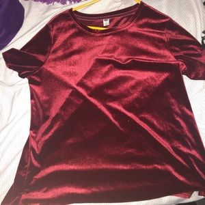 Red velvet shirt